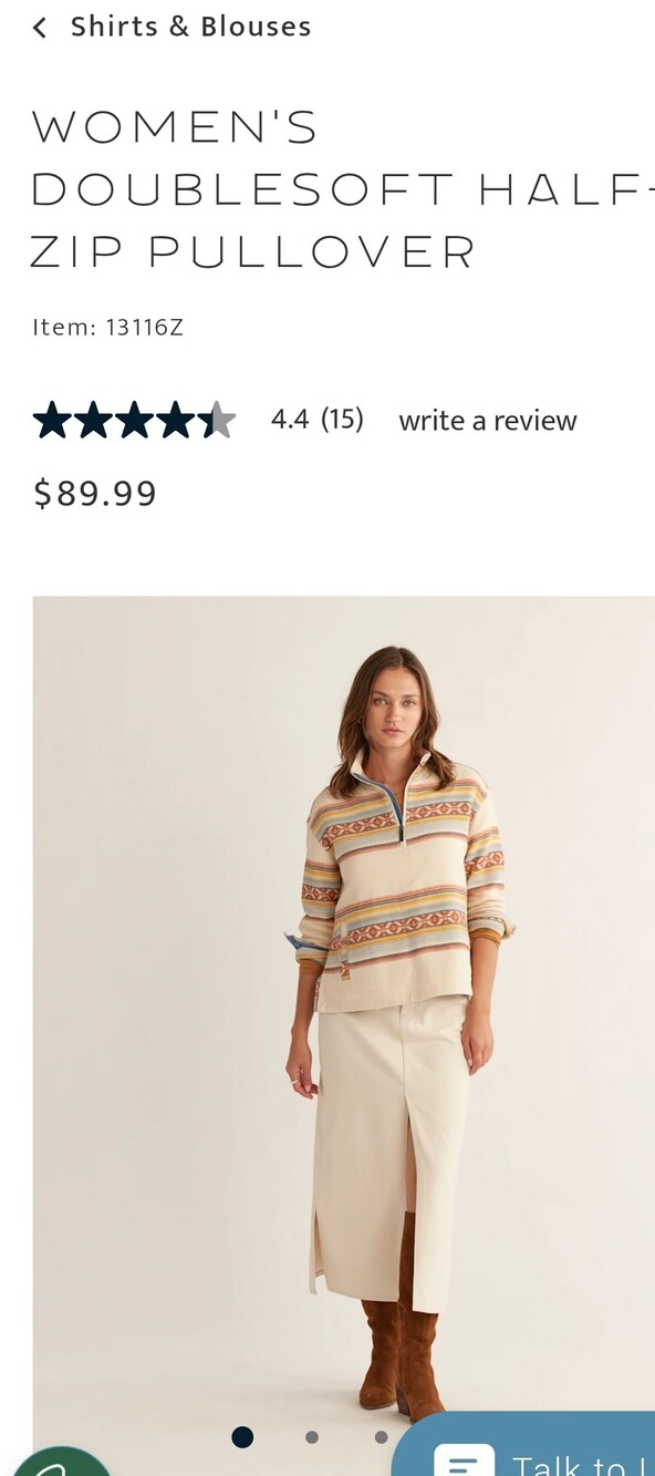 Pendleton Women's Striped Pullover Cropped Jacket in Cream & Blue XL - Picture 4 of 4